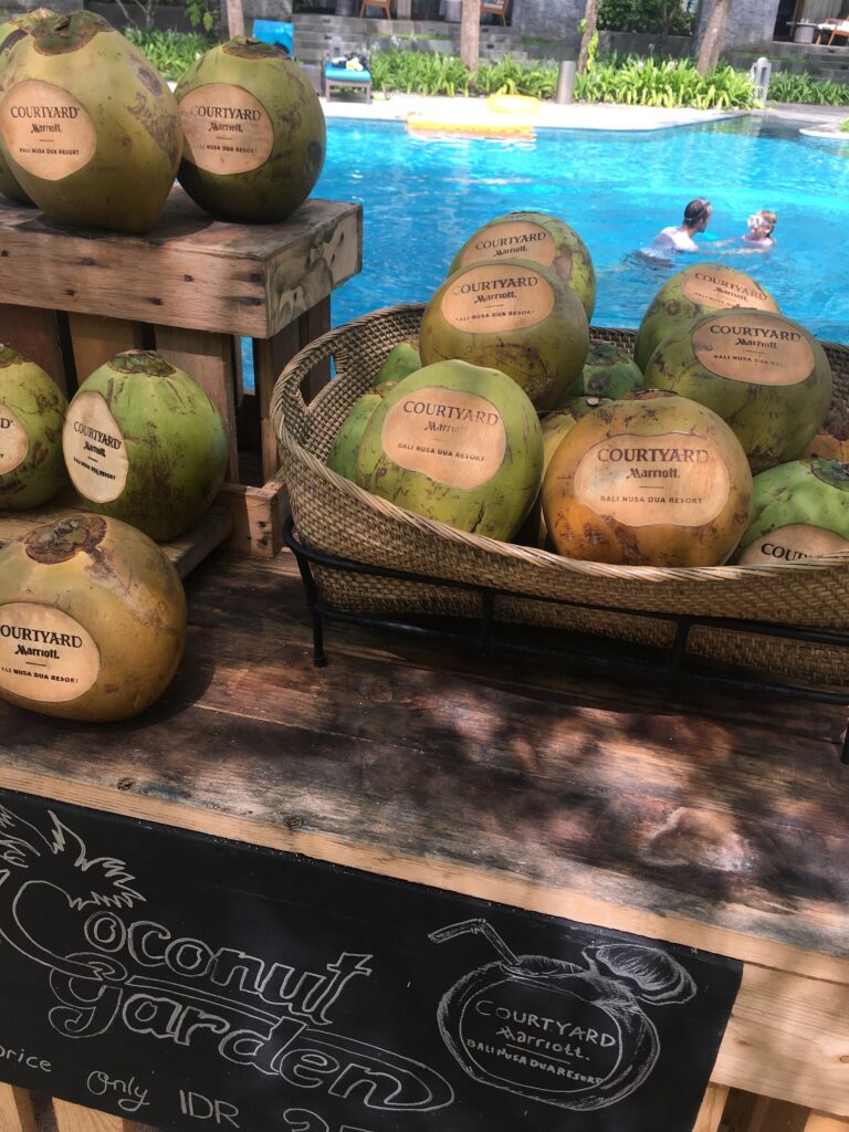 Time for a refreshing drink at Marriott Courtyard in Nusa Dua