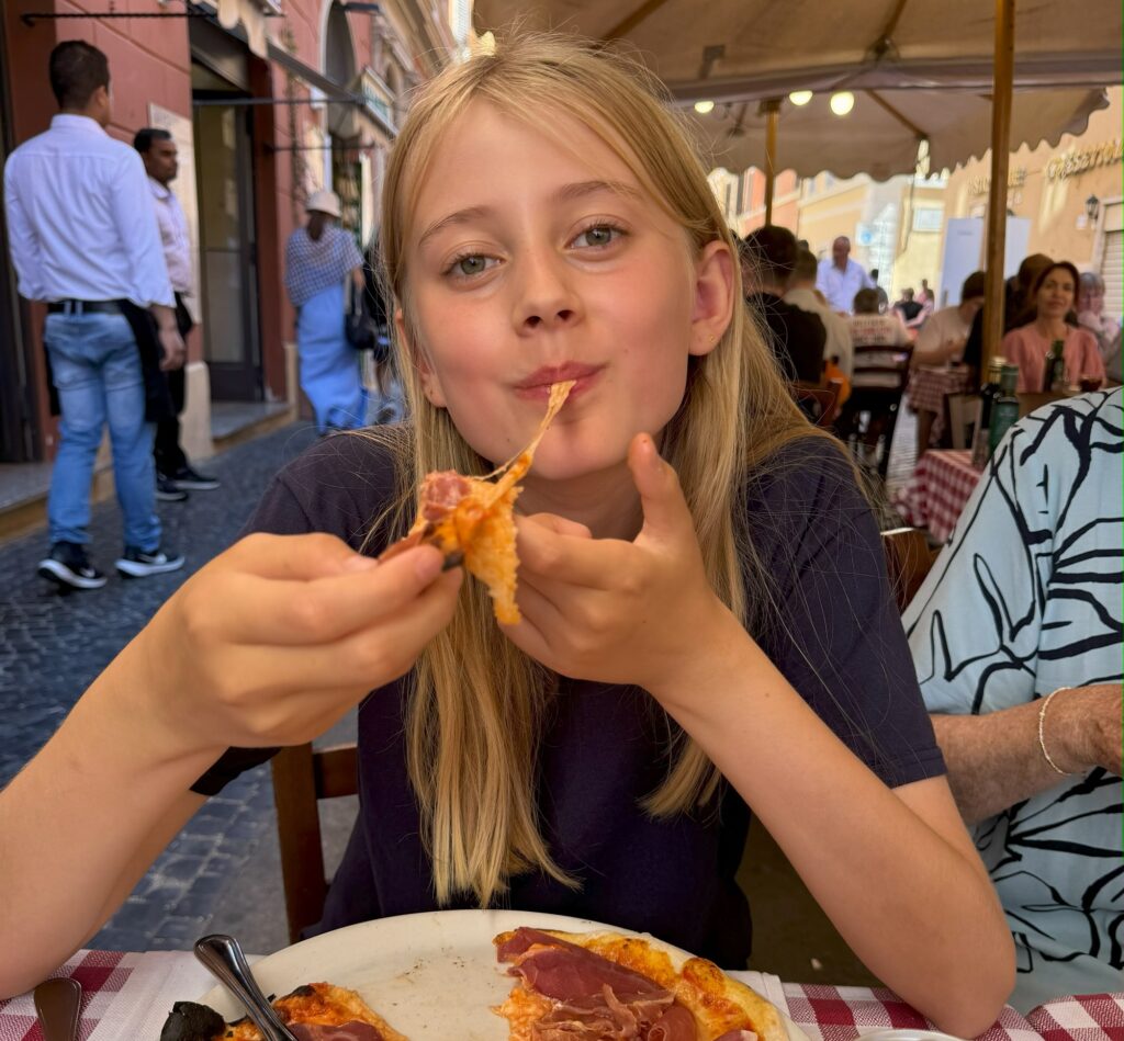 You have to eat pizza when in Rome